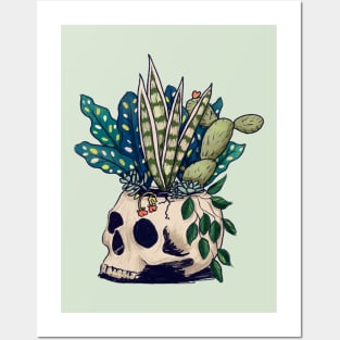 Plants Growing from a Skull Posters and Art